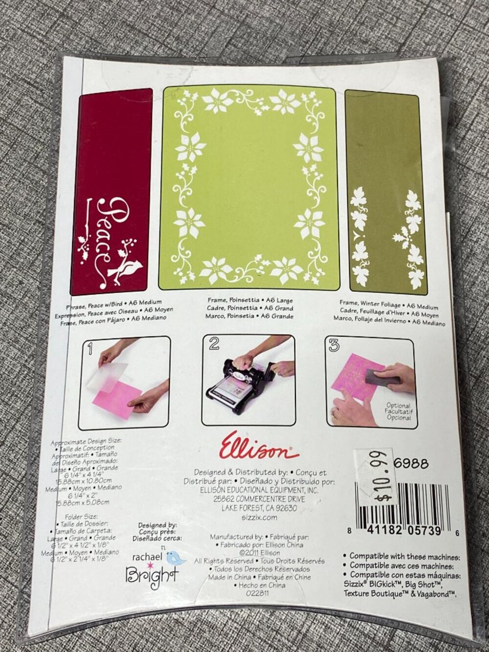 NEW 9 SIZZIX Embossing Folders - 3 Sets - 2 Die Cuts Christmas Holiday Fall NOS - Picture 8 of 13